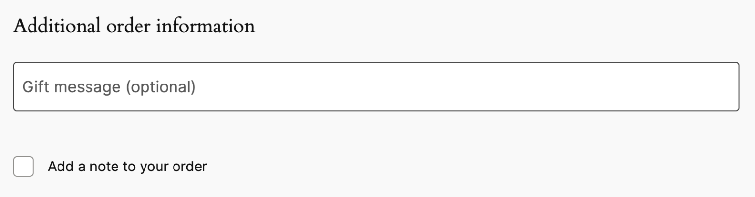 Additional field for order