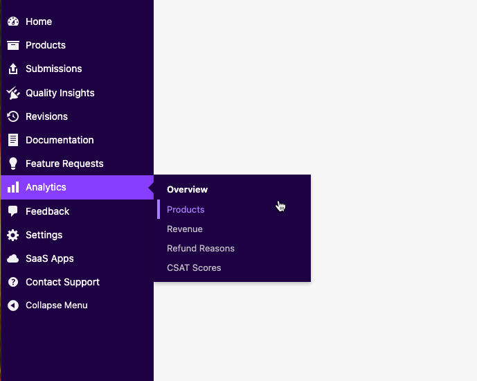Analytics overview dashboard