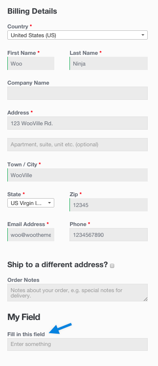 WooCommerce Codex - Checkout Field Hook