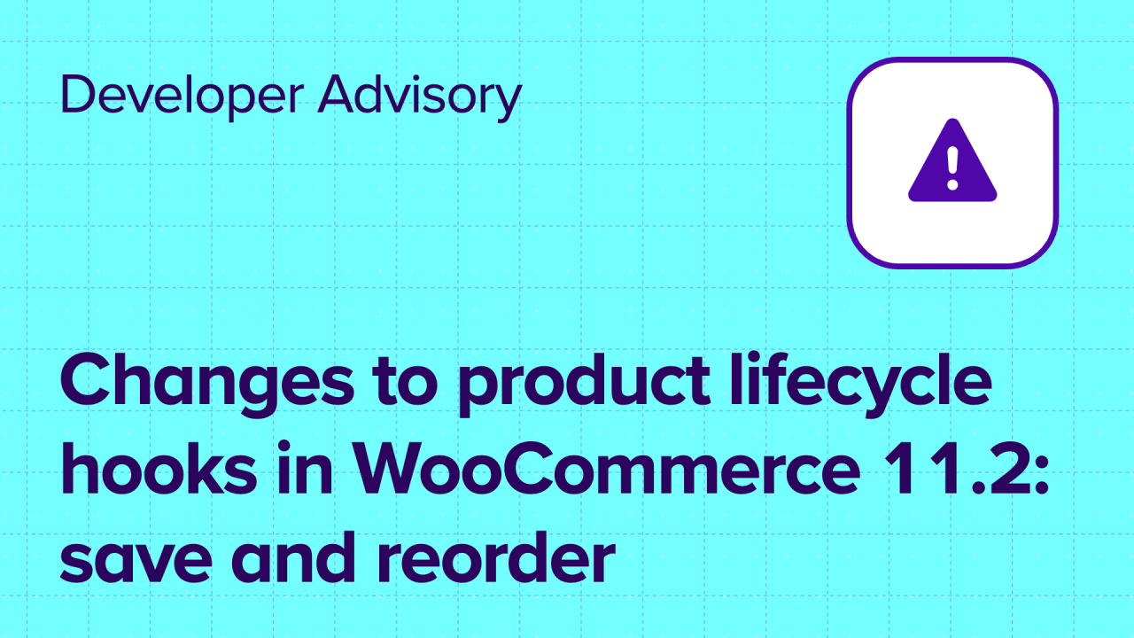 Changes to product lifecycle hooks in WooCommerce 11.2: save and reorder